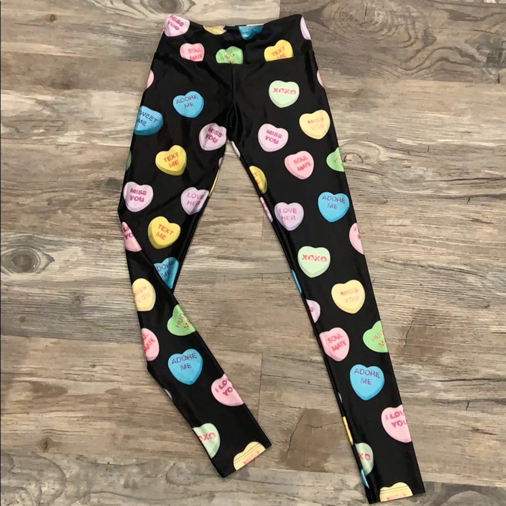 Goldsheep Conversation Heart Valentines Leggings M